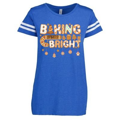 Baking Spirits Bright Gingerbread Christmas Cookies Xmas Funny Gift Enza Ladies Jersey Football T-Shirt