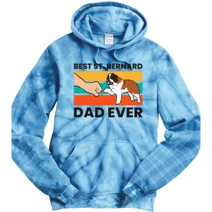 Best Saint Bernard Dad Ever Funny St. Bernard Tie Dye Hoodie