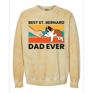 Best Saint Bernard Dad Ever Funny St. Bernard Colorblast Crewneck Sweatshirt