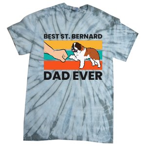 Best Saint Bernard Dad Ever Funny St. Bernard Tie-Dye T-Shirt