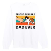 Best Saint Bernard Dad Ever Funny St. Bernard Premium Crewneck Sweatshirt