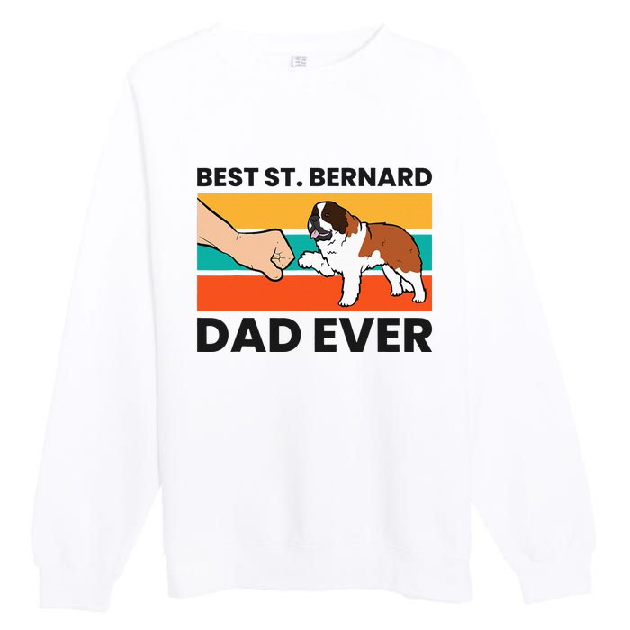 Best Saint Bernard Dad Ever Funny St. Bernard Premium Crewneck Sweatshirt