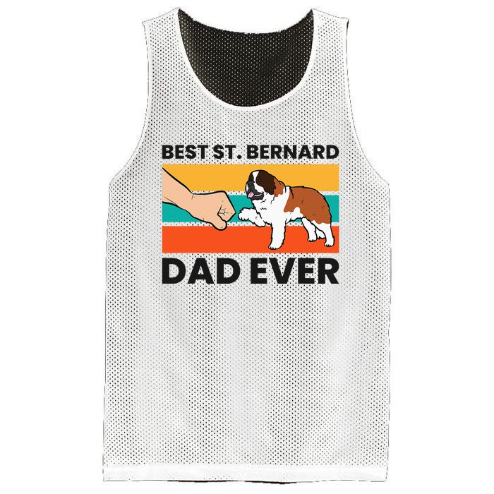 Best Saint Bernard Dad Ever Funny St. Bernard Mesh Reversible Basketball Jersey Tank