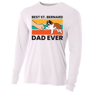 Best Saint Bernard Dad Ever Funny St. Bernard Cooling Performance Long Sleeve Crew