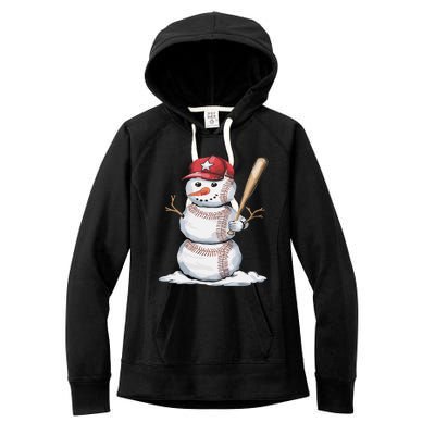 Baseball Snow Balls Snow Christmas Xmas Gift Women's Fleece Hoodie