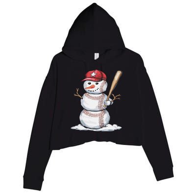 Baseball Snow Balls Snow Christmas Xmas Gift Crop Fleece Hoodie