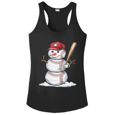 Baseball Snow Balls Snow Christmas Xmas Gift Ladies PosiCharge Competitor Racerback Tank