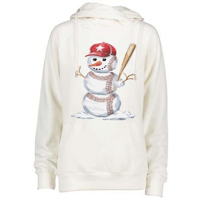 Baseball Snow Balls Snow Christmas Xmas Gift Womens Funnel Neck Pullover Hood