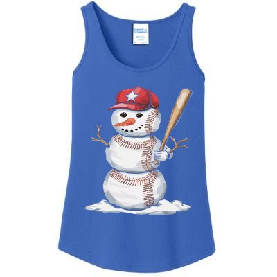 Baseball Snow Balls Snow Christmas Xmas Gift Ladies Essential Tank