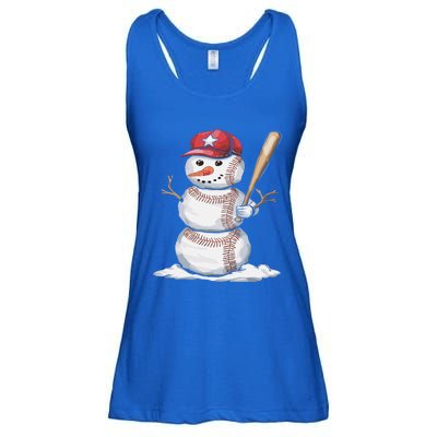 Baseball Snow Balls Snow Christmas Xmas Gift Ladies Essential Flowy Tank