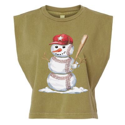 Baseball Snow Balls Snow Christmas Xmas Gift Garment-Dyed Women's Muscle Tee