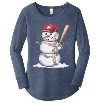 Baseball Snow Balls Snow Christmas Xmas Gift Women's Perfect Tri Tunic Long Sleeve Shirt