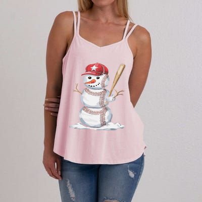 Baseball Snow Balls Snow Christmas Xmas Gift Women's Strappy Tank