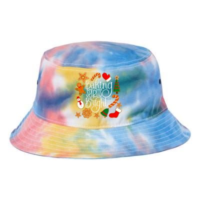 Baking Spirits Bright Gingerbread Christmas Cookies (Dark) Gift Tie Dye Newport Bucket Hat