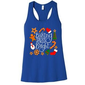 Baking Spirits Bright Gingerbread Christmas Cookies (Dark) Gift Women's Racerback Tank