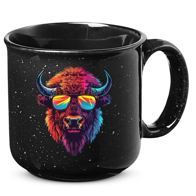 Bison Sunglasses 15oz Campfire Ceramic Mug