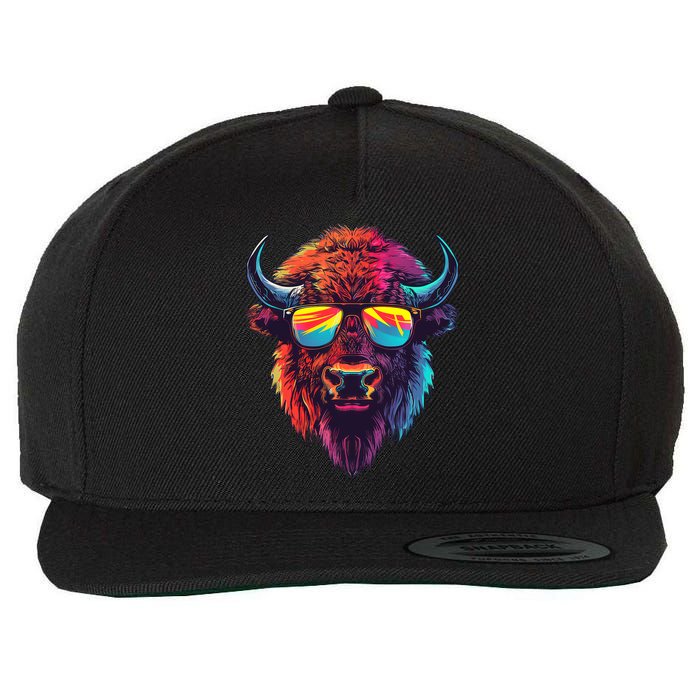 Bison Sunglasses Wool Snapback Cap