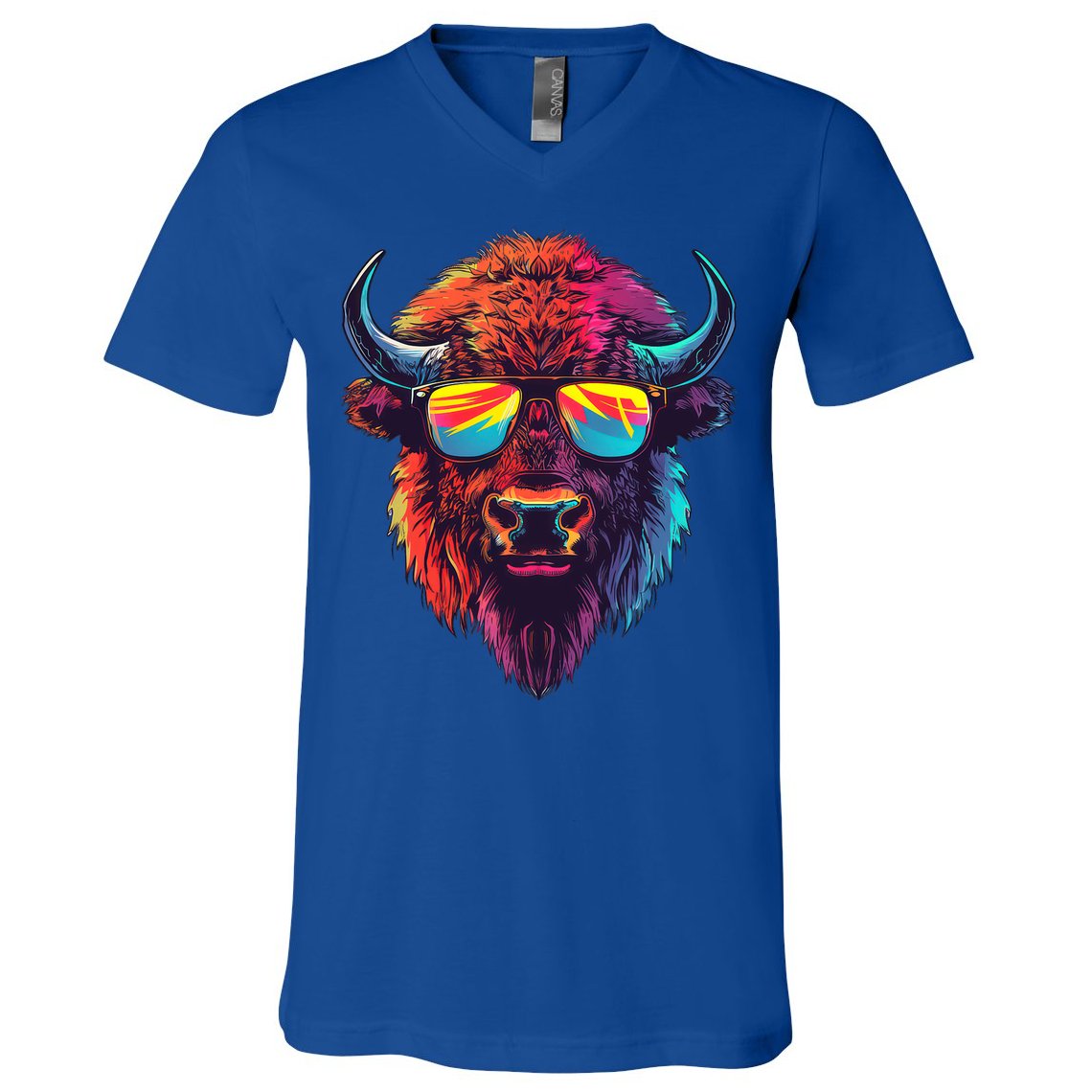Bison Sunglasses V-Neck T-Shirt