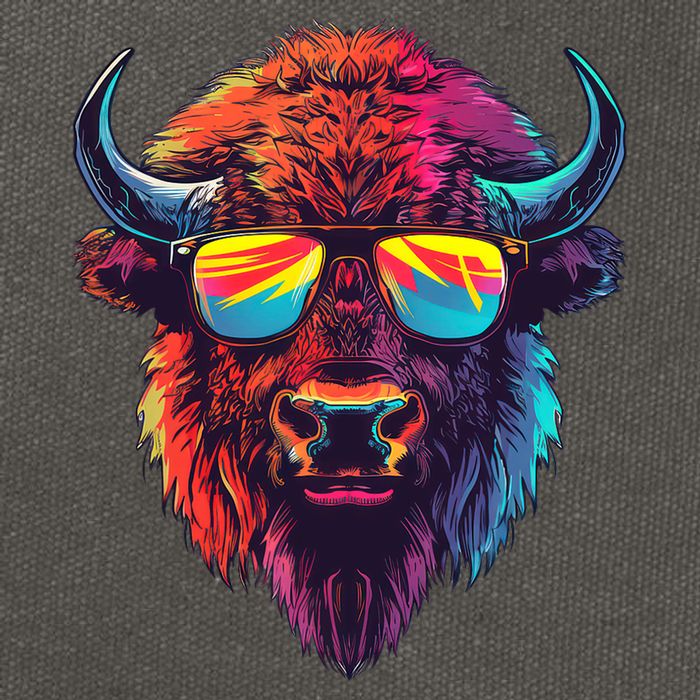 Bison Sunglasses Cotton Canvas Backpack