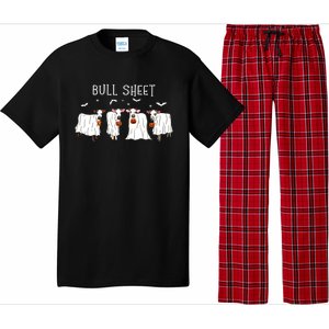 Bull Sheet Boo Ghost Cow Halloween Funny Bull Sheet Cows Funny Gift Pajama Set