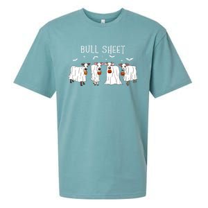 Bull Sheet Boo Ghost Cow Halloween Funny Bull Sheet Cows Funny Gift Sueded Cloud Jersey T-Shirt