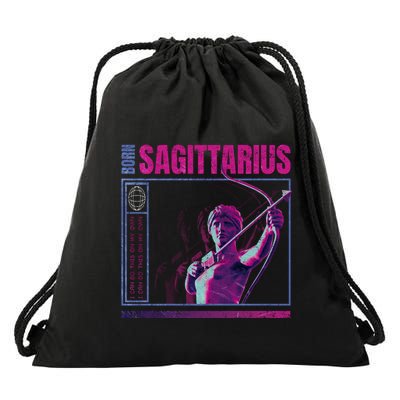 Born Sagittarius Drawstring Bag