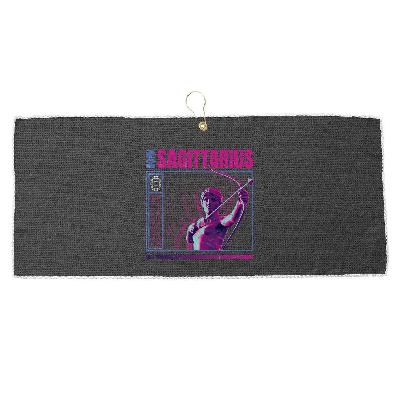 Born Sagittarius Large Microfiber Waffle Golf Towel