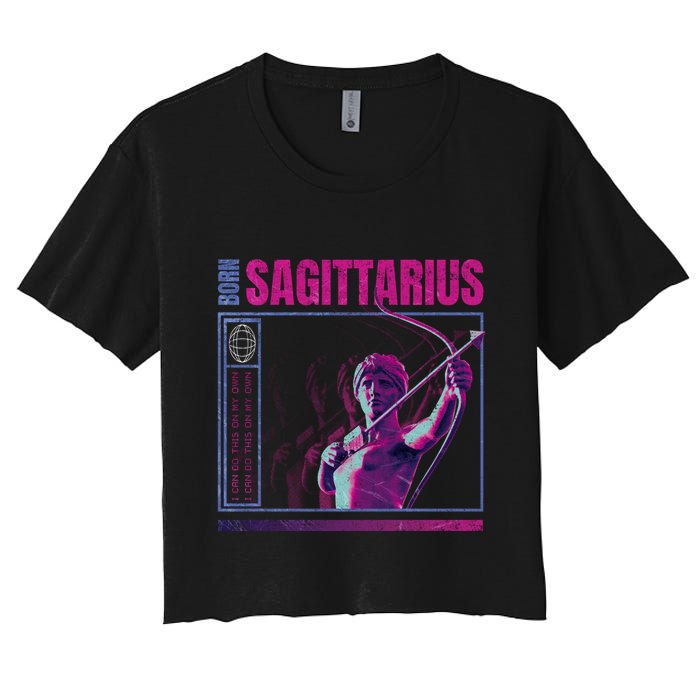 Born Sagittarius Women's Crop Top Tee