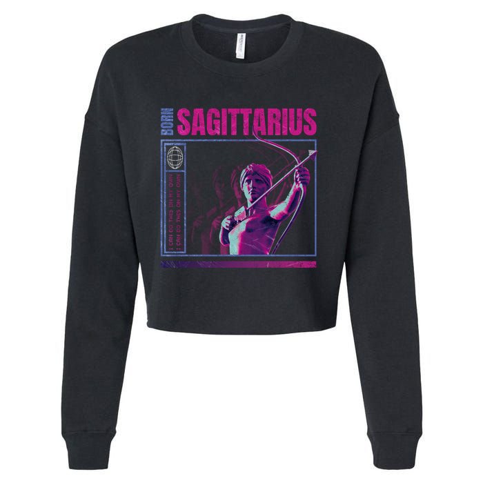 Born Sagittarius Cropped Pullover Crew