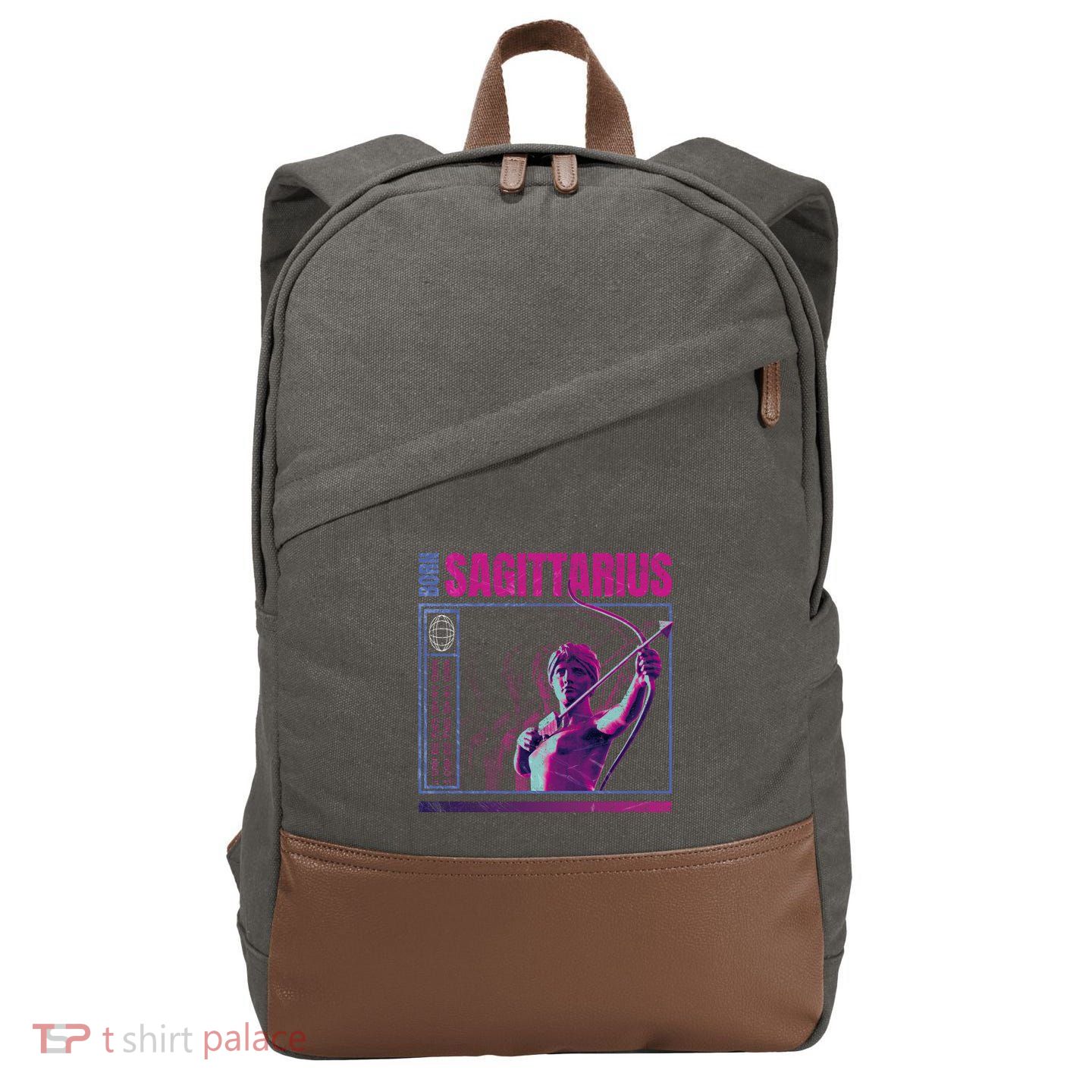 Born Sagittarius Cotton Canvas Backpack
