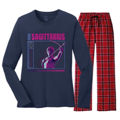 Born Sagittarius Women's Long Sleeve Flannel Pajama Set 