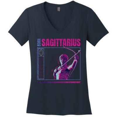 Born Sagittarius Women's V-Neck T-Shirt