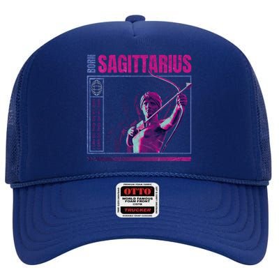 Born Sagittarius High Crown Mesh Back Trucker Hat