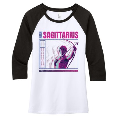 Born Sagittarius Women's Tri-Blend 3/4-Sleeve Raglan Shirt