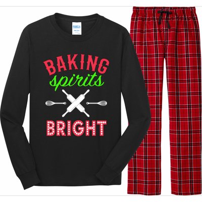 Baking Spirits Bright Funny Gift Funny Bakers Christmas Gift Long Sleeve Pajama Set