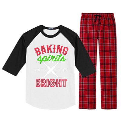 Baking Spirits Bright Funny Gift Funny Bakers Christmas Gift Raglan Sleeve Pajama Set