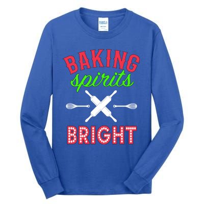 Baking Spirits Bright Funny Gift Funny Bakers Christmas Gift Tall Long Sleeve T-Shirt