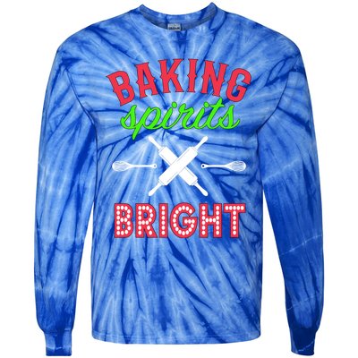 Baking Spirits Bright Funny Gift Funny Bakers Christmas Gift Tie-Dye Long Sleeve Shirt