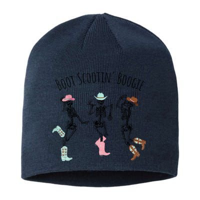 Boot Scootin Boogie Skeletons Dancing Western Halloween Sustainable Beanie