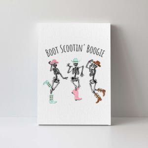 Boot Scootin Boogie Skeletons Dancing Western Halloween Canvas