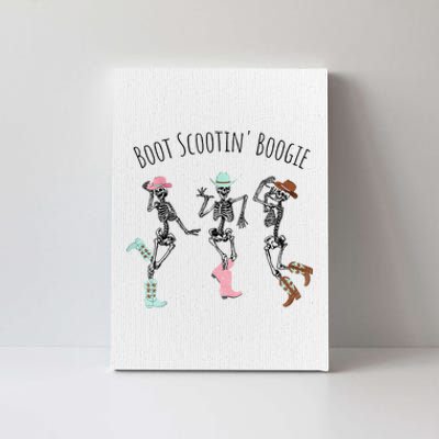 Boot Scootin Boogie Skeletons Dancing Western Halloween Canvas