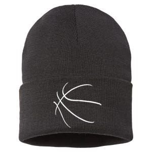 Basketball Silhouette Bball Player Coach Sports Baller Sustainable Knit Beanie