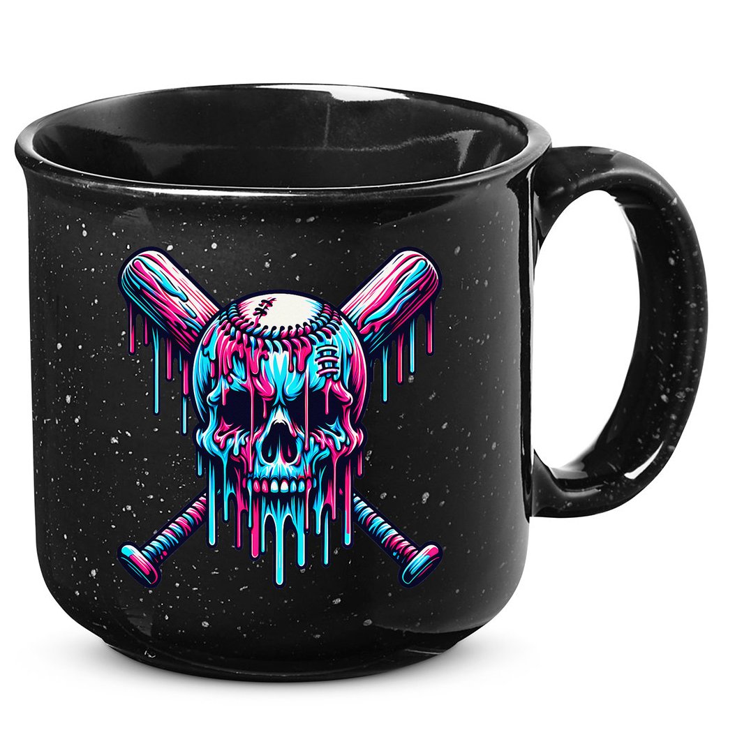 Baseball Skull  Baseball  Baseball Ice Cream  Gift 15oz Campfire Ceramic Mug