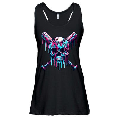 Baseball Skull  Baseball  Baseball Ice Cream  Gift Ladies Essential Flowy Tank