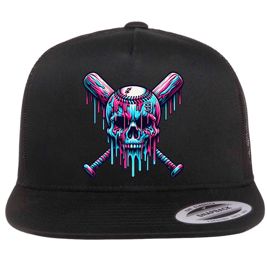 Baseball Skull  Baseball  Baseball Ice Cream  Gift Flat Bill Trucker Hat