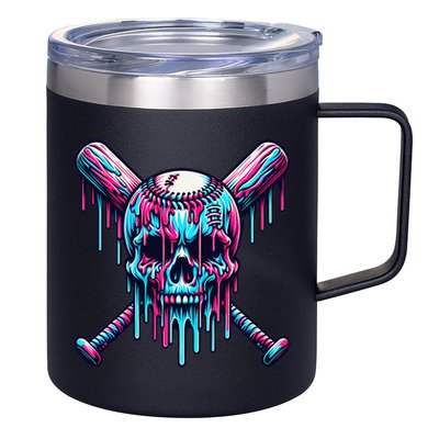 Baseball Skull  Baseball  Baseball Ice Cream  Gift 12oz Stainless Steel Coffee Mug