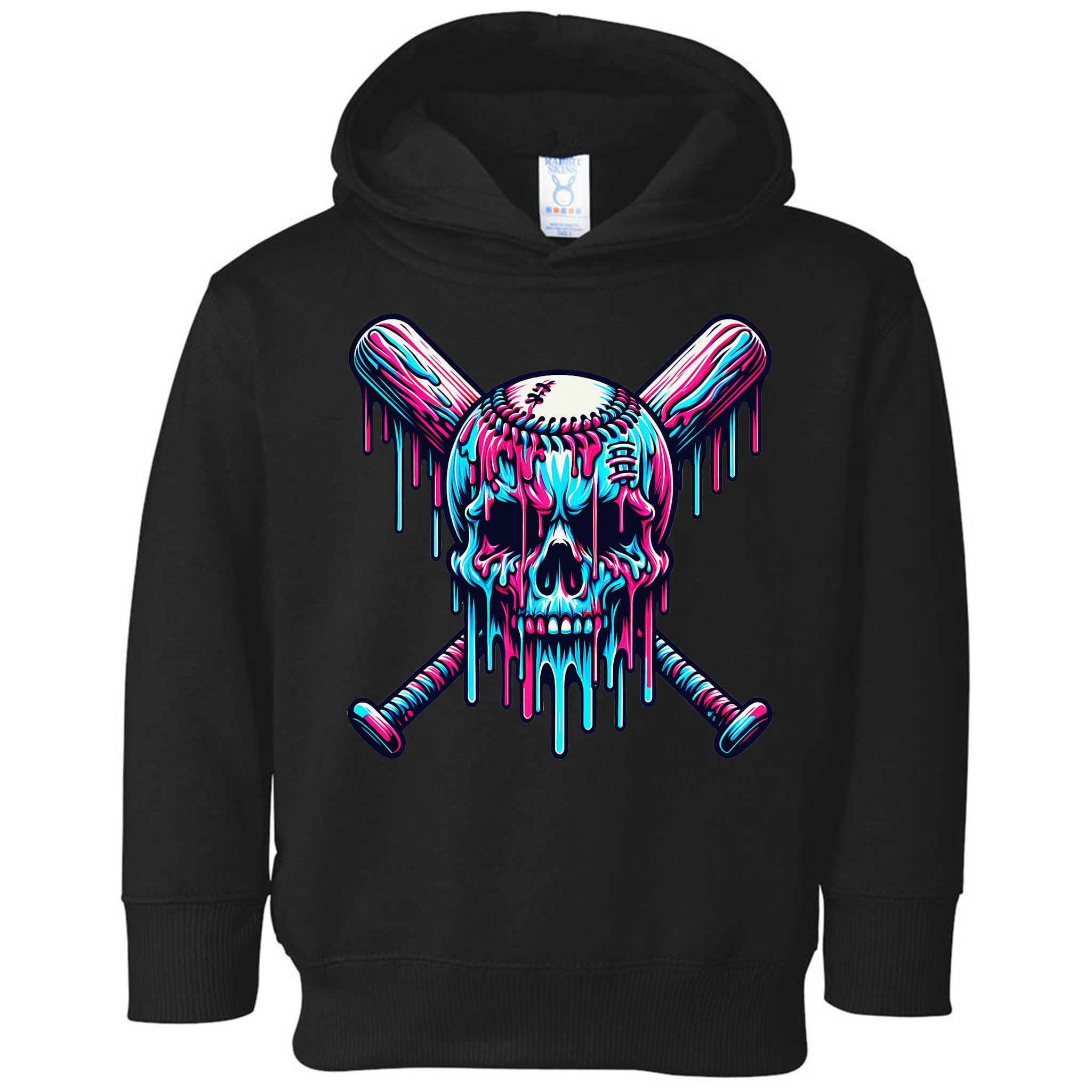 Baseball Skull  Baseball  Baseball Ice Cream  Gift Toddler Hoodie