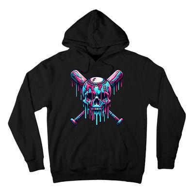 Baseball Skull  Baseball  Baseball Ice Cream  Gift Tall Hoodie