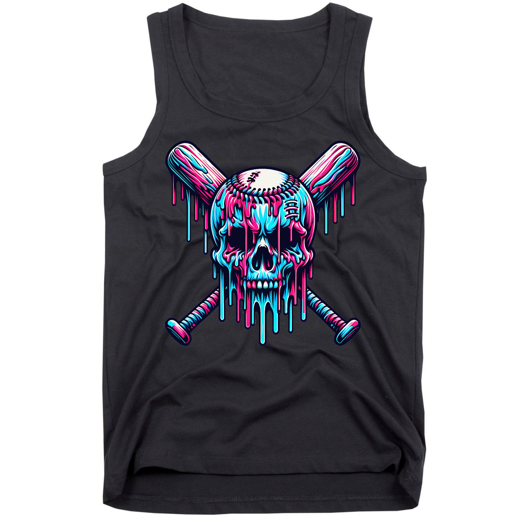 Baseball Skull  Baseball  Baseball Ice Cream  Gift Tank Top