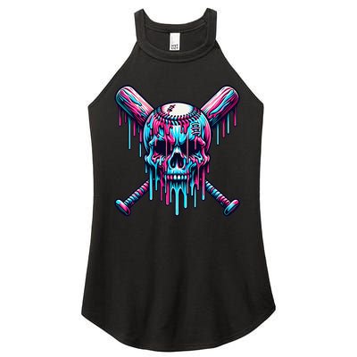 Baseball Skull  Baseball  Baseball Ice Cream  Gift Women's Perfect Tri Rocker Tank